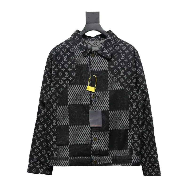 Louis Vuitton 20Fw patchwork checkerboard monogram denim long-sleeved jacket