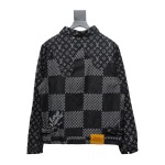 Louis Vuitton 20Fw patchwork checkerboard monogram denim long-sleeved jacket
