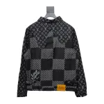 Louis Vuitton 20Fw patchwork checkerboard monogram denim long-sleeved jacket
