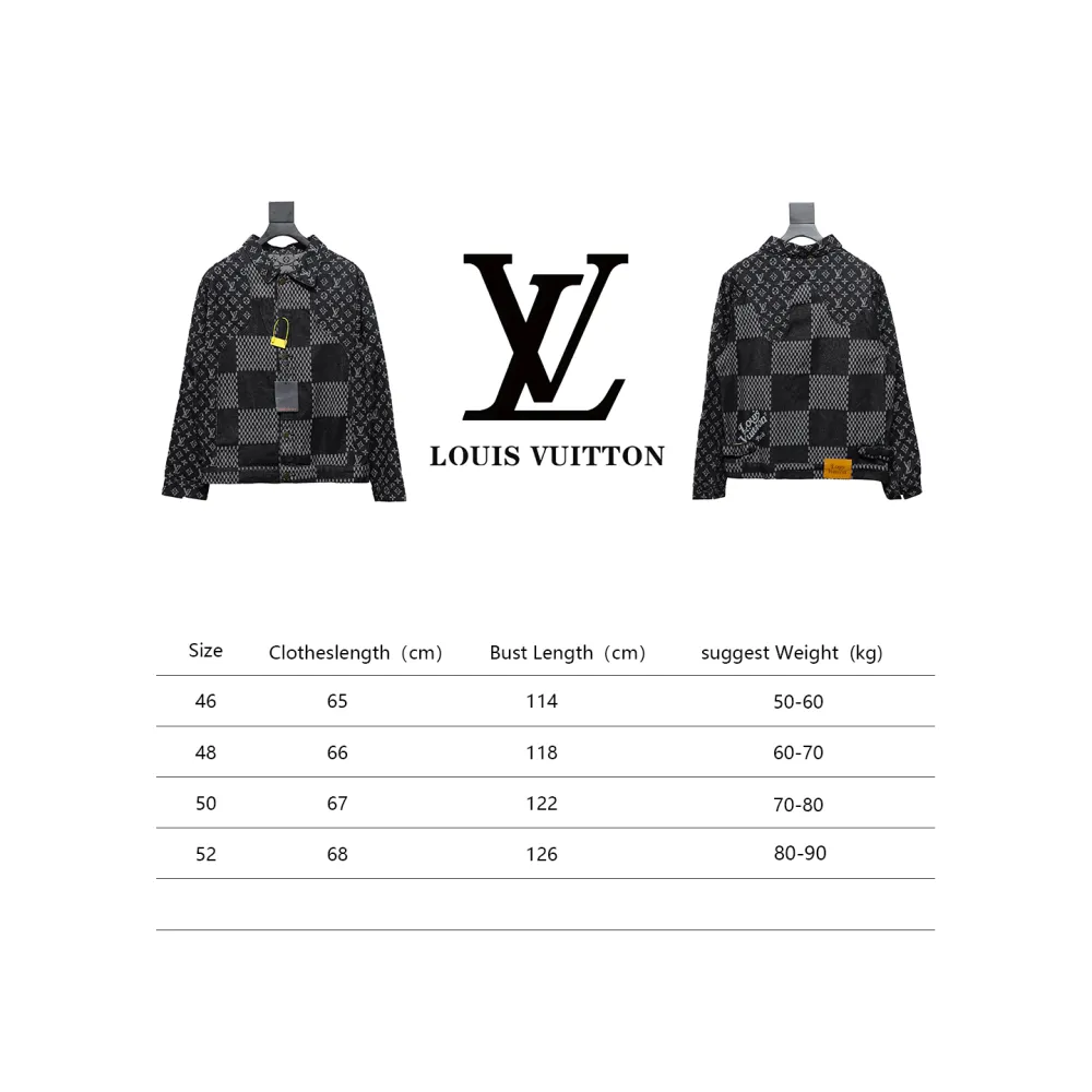 Louis Vuitton 20Fw patchwork checkerboard monogram denim long-sleeved jacket