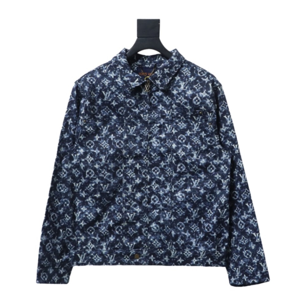  Louis Vuitton 23Fw full-print tie-dye shimmering monogram denim jacket