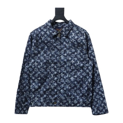  Louis Vuitton 23Fw full-print tie-dye shimmering monogram denim jacket 01
