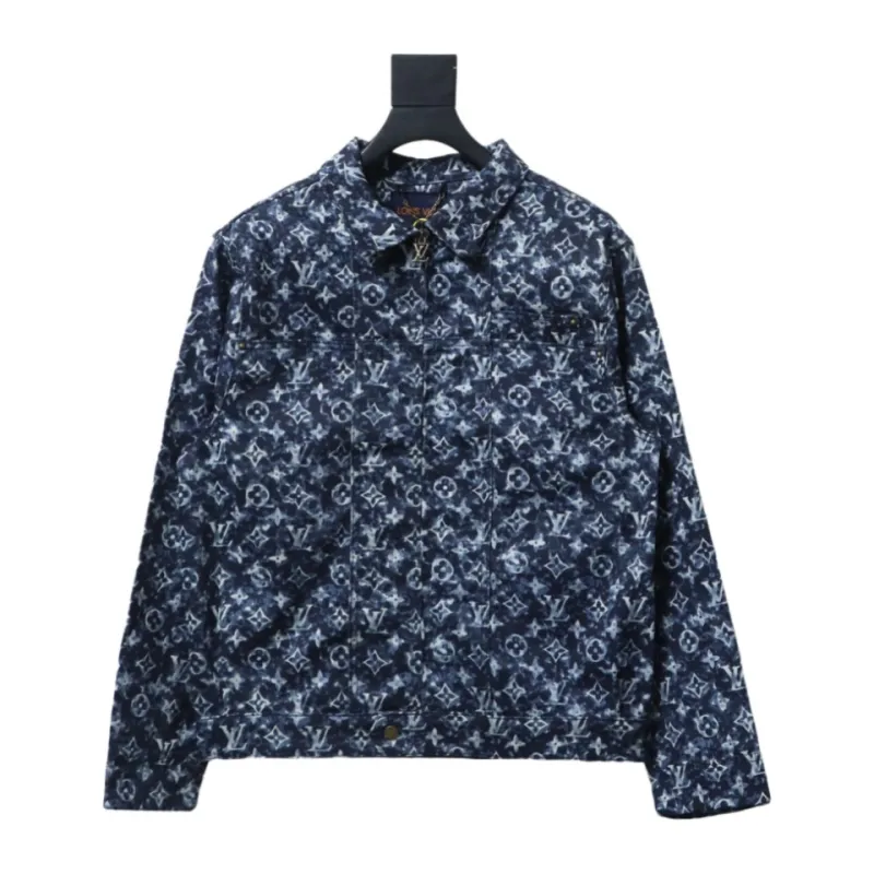  Louis Vuitton 23Fw full-print tie-dye shimmering monogram denim jacket