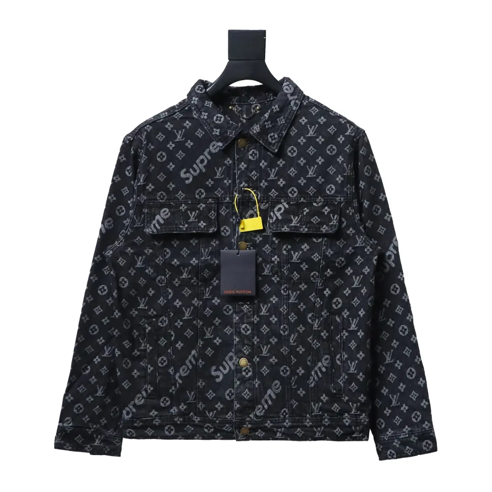  Louis Vuitton & Supreme full-print denim jacket 1