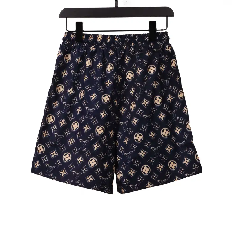  Louis Vuitton All Over Print Old Short Pants Black