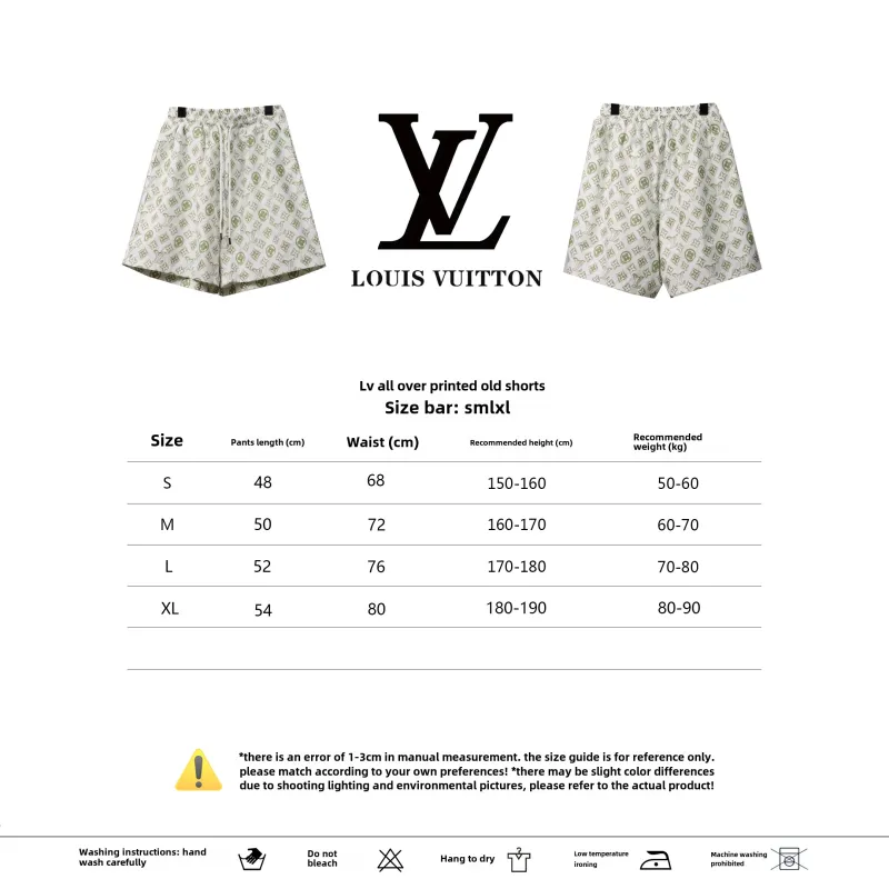  Louis Vuitton All Over Print Old Short Pants White