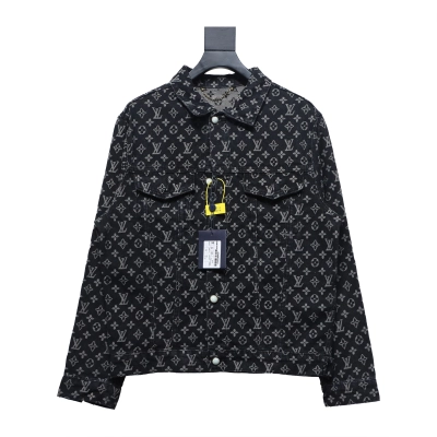 Louis Vuitton all-over simple jacquard logo denim jacket 01