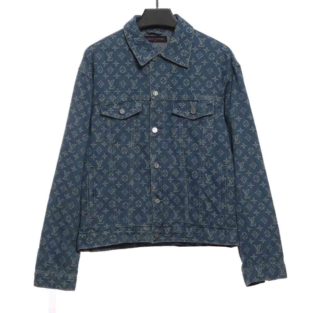 Louis Vuitton cartoon bear embroidered jacquard denim jacket