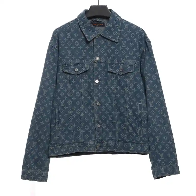 Louis Vuitton cartoon bear embroidered jacquard denim jacket