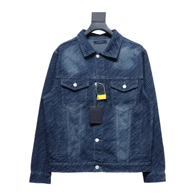 Louis Vuitton diagonal striped letter denim jacket 01