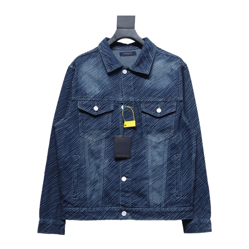  Louis Vuitton diagonal striped letter denim jacket