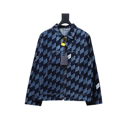  Louis Vuitton diamond full print denim jacket 01