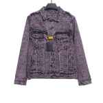  Louis Vuitton distressed jacquard tassel decoration denim jacket