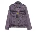 Louis Vuitton distressed jacquard tassel decoration denim jacket