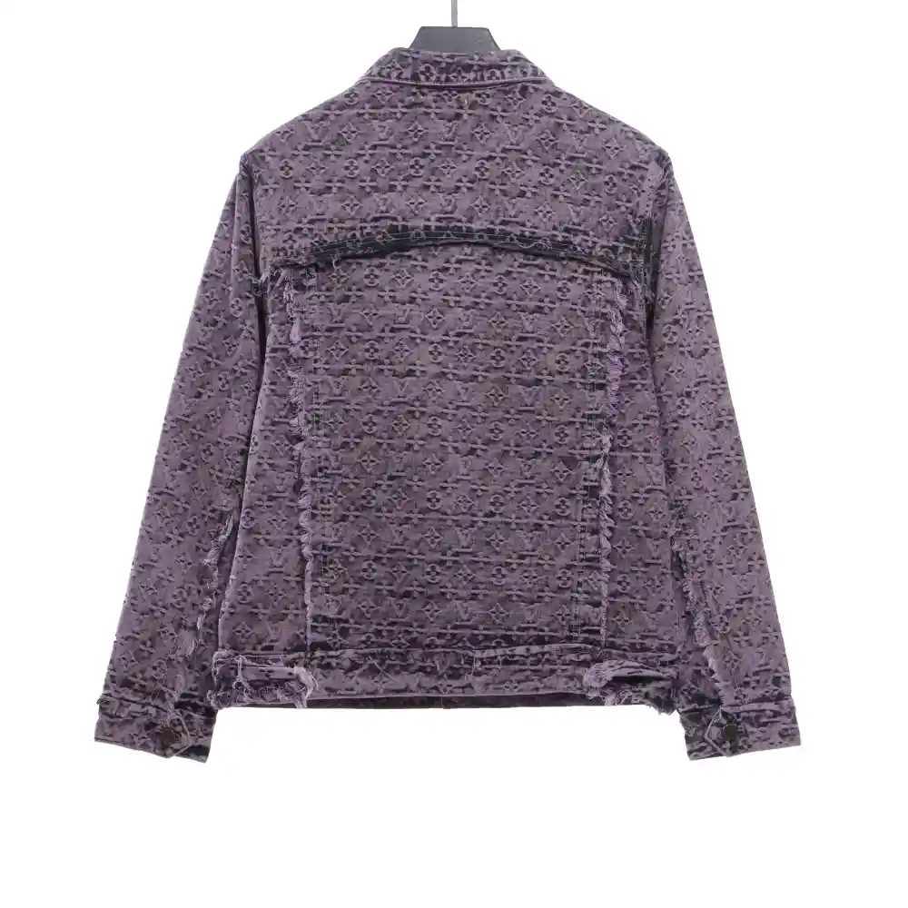 Louis Vuitton distressed jacquard tassel decoration denim jacket