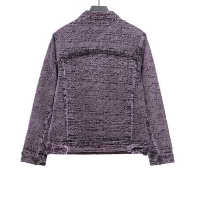  Louis Vuitton distressed jacquard tassel decoration denim jacket 02