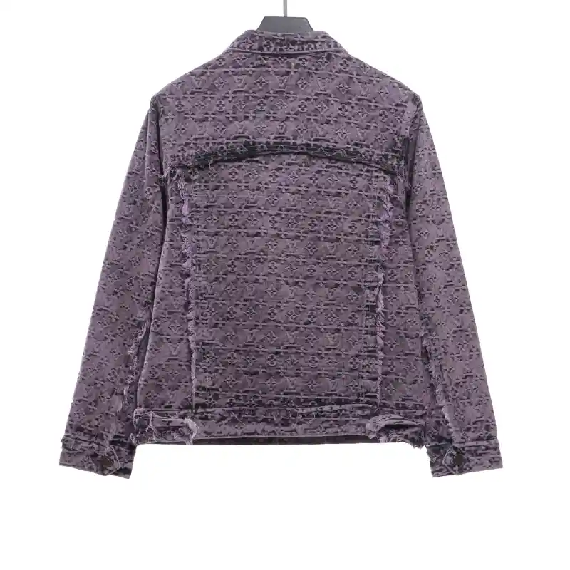 Louis Vuitton distressed jacquard tassel decoration denim jacket