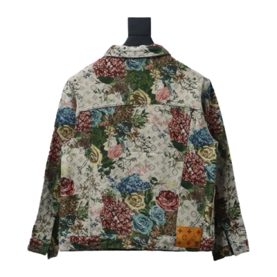 Louis Vuitton floral rose full print denim jacket 02
