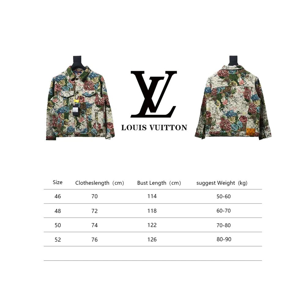 Louis Vuitton floral rose full print denim jacket