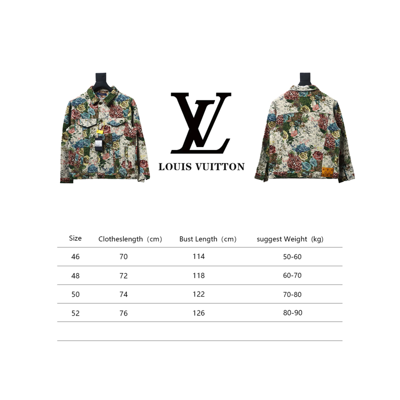 Louis Vuitton floral rose full print denim jacket