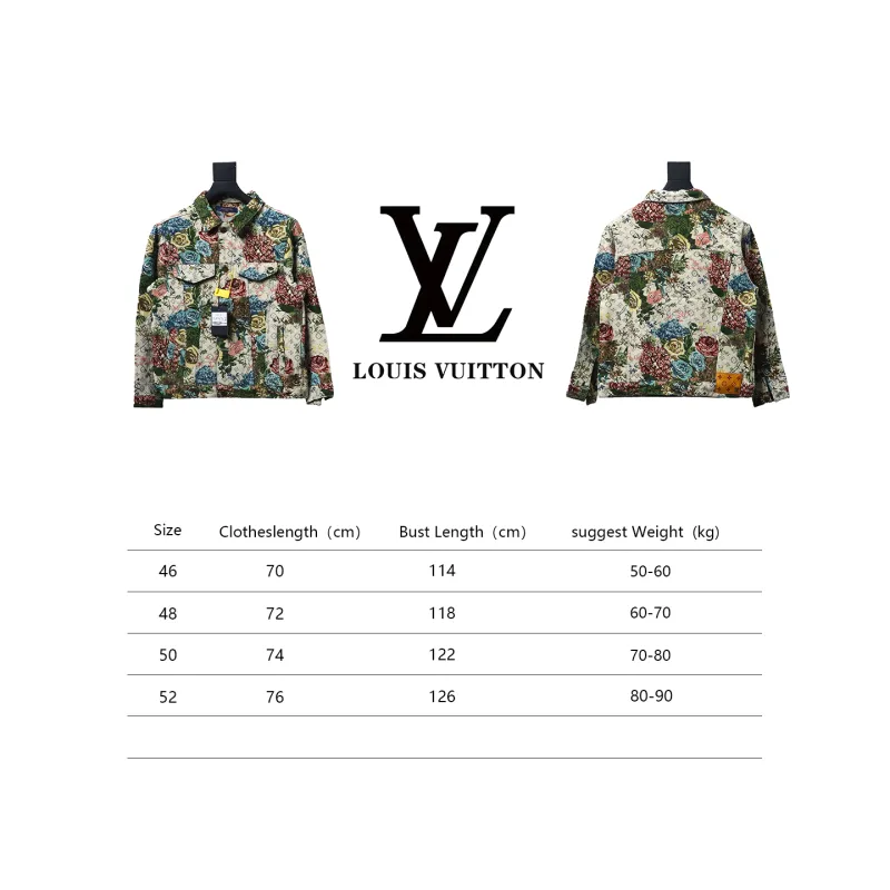 Louis Vuitton floral rose full print denim jacket