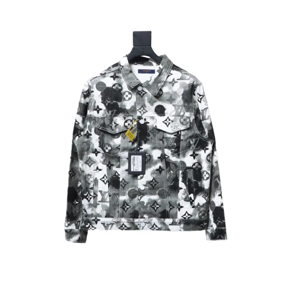 Louis Vuitton ink camouflage monogram full-print denim jacket