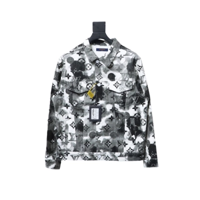 Louis Vuitton ink camouflage monogram full-print denim jacket 01