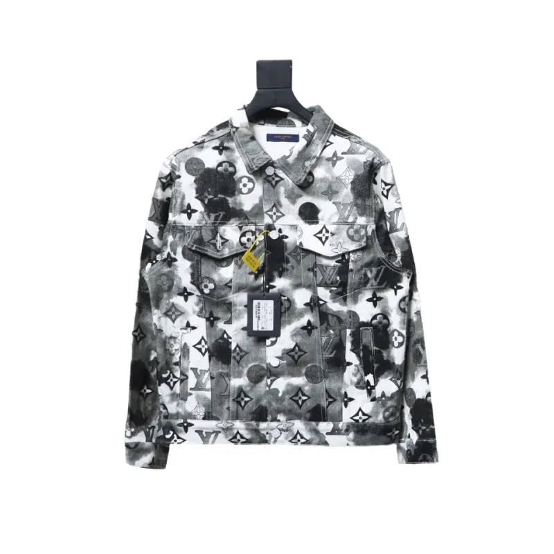 Louis Vuitton ink camouflage monogram full-print denim jacket