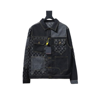  Louis Vuitton joint NIGO patchwork contrast denim jacket 01