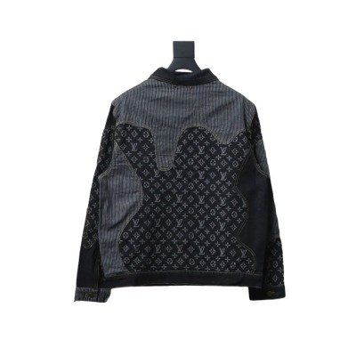  Louis Vuitton joint NIGO patchwork contrast denim jacket 02