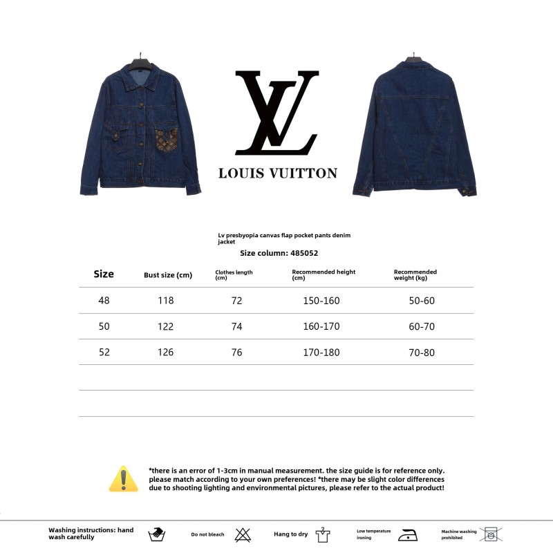  Louis Vuitton monogram canvas pocket denim jacket blue