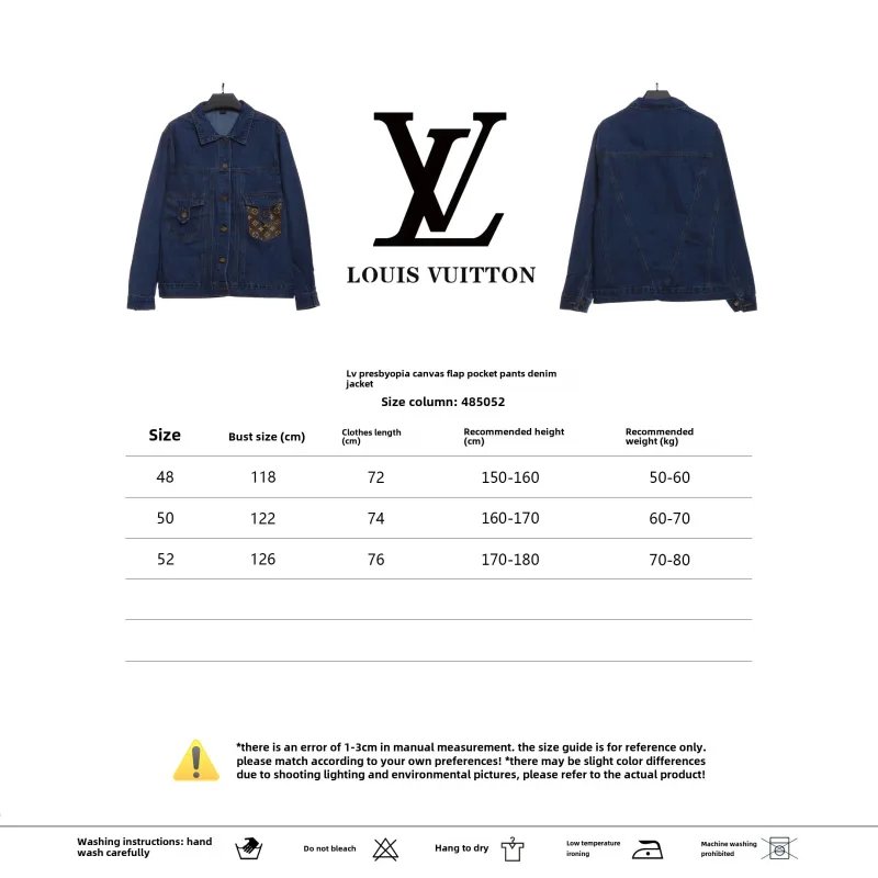  Louis Vuitton monogram canvas pocket denim jacket blue