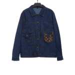  Louis Vuitton monogram canvas pocket denim jacket blue