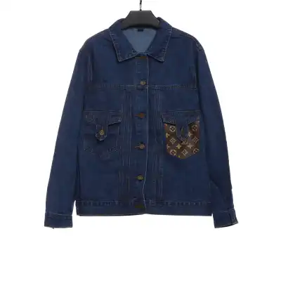  Louis Vuitton monogram canvas pocket denim jacket blue 01