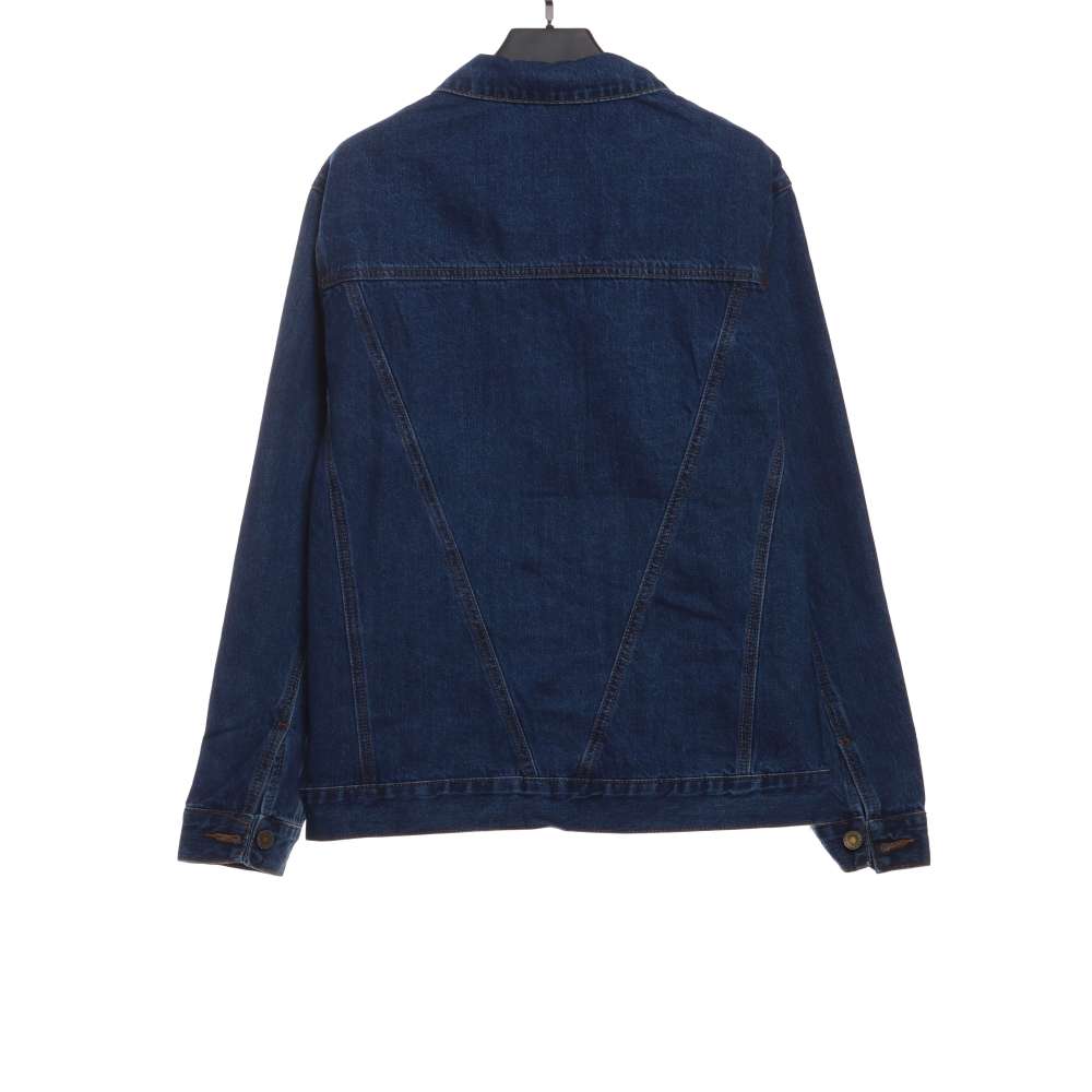  Louis Vuitton monogram canvas pocket denim jacket blue
