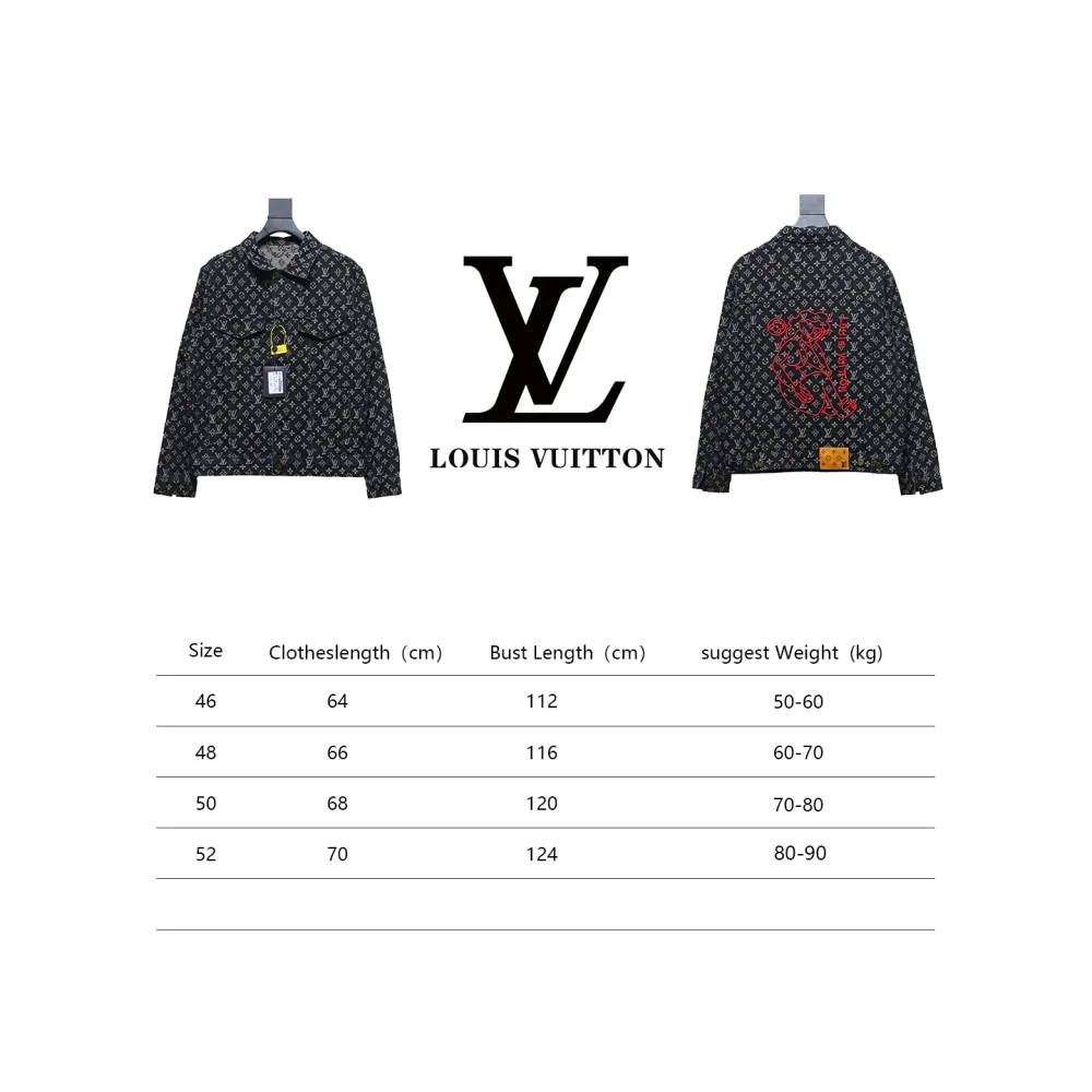 Louis Vuitton monogram full print distressed denim jacket