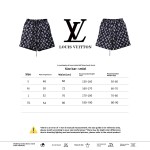 Louis Vuitton Overlap All Over Print Old Beach Short Pants Dark Blue