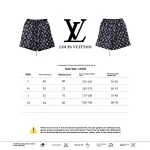  Louis Vuitton Overlap All Over Print Old Beach Short Pants Dark Blue