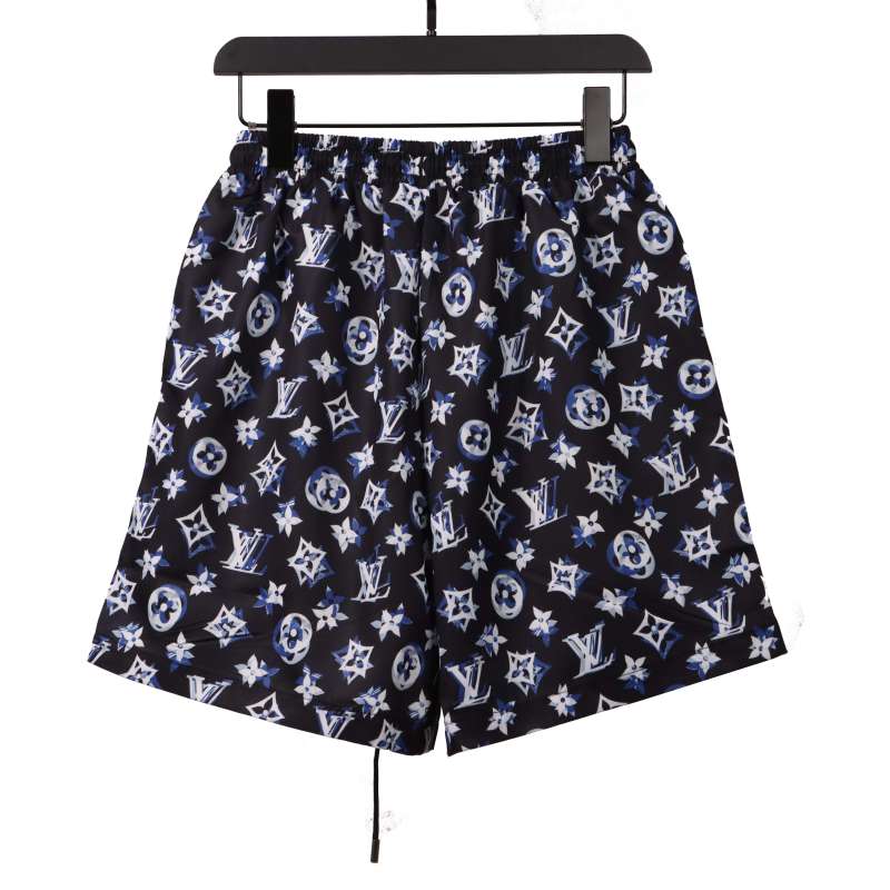 Louis Vuitton Overlap All Over Print Old Beach Short Pants Dark Blue