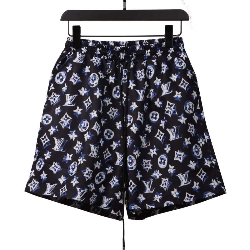 Louis Vuitton Overlap All Over Print Old Beach Short Pants Dark Blue