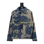Louis Vuitton pixel plaid checkerboard denim jacket