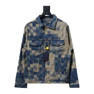 Louis Vuitton pixel plaid checkerboard denim jacket 01