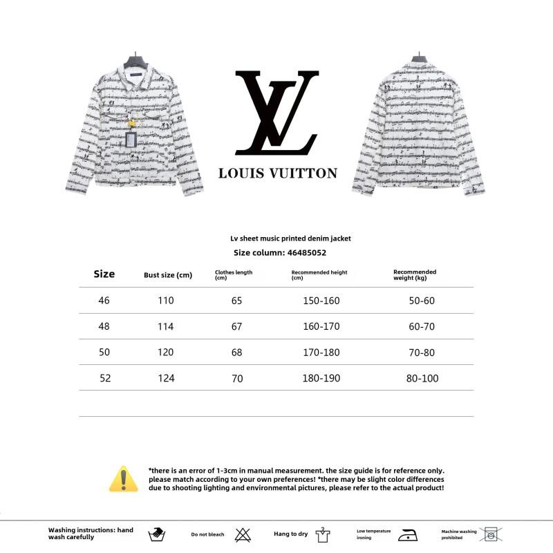  Louis Vuitton sheet music print denim jacket white