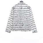  Louis Vuitton sheet music print denim jacket white