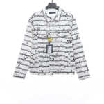  Louis Vuitton sheet music print denim jacket white