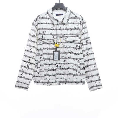 Louis Vuitton sheet music print denim jacket white 01