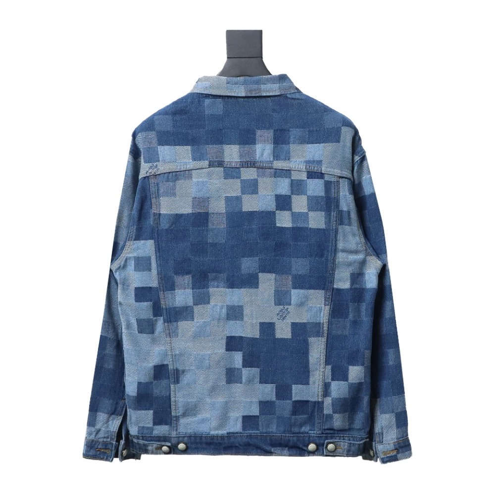 Louis Vuitton template mosaic checkerboard denim jacket-