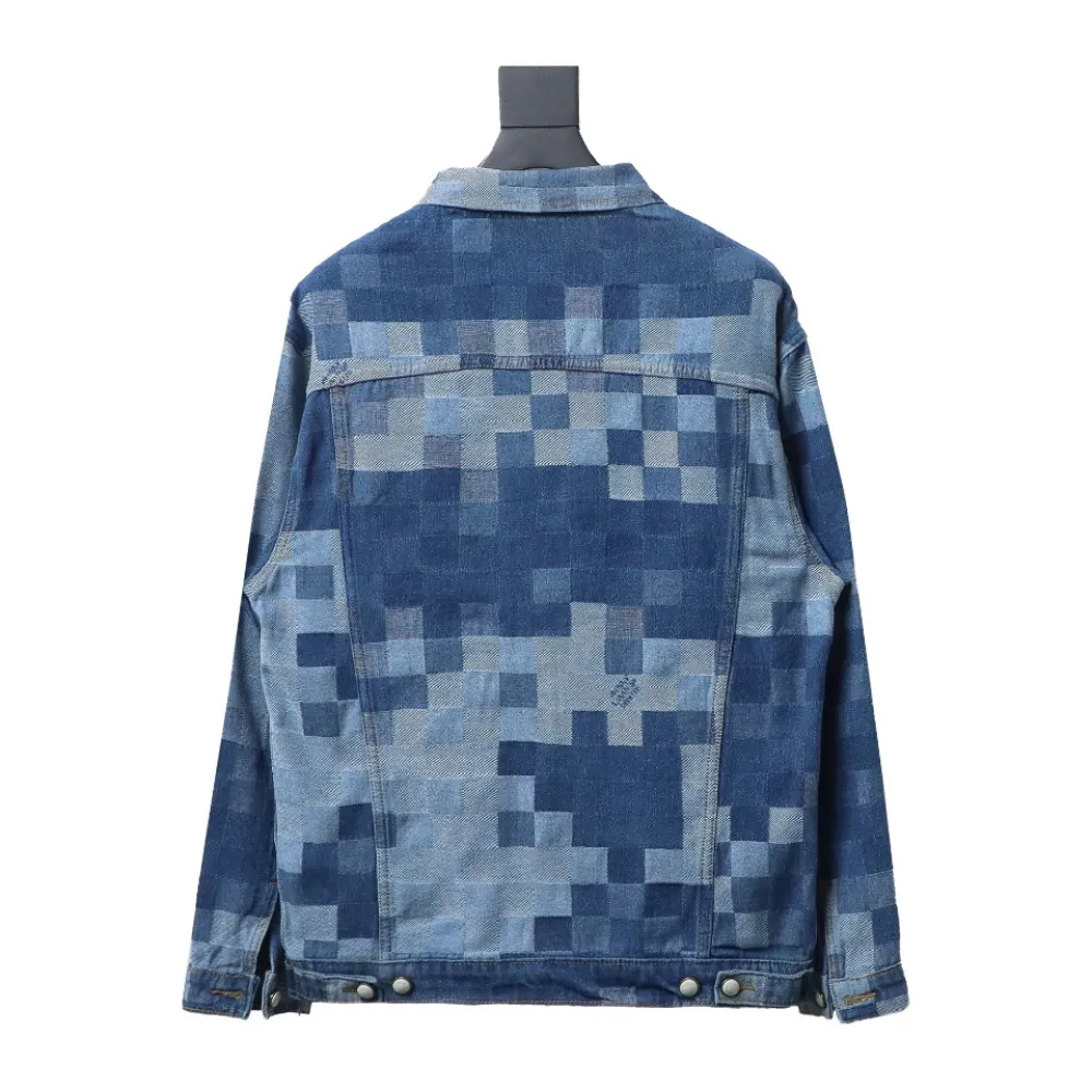 Louis Vuitton template mosaic checkerboard denim jacket-
