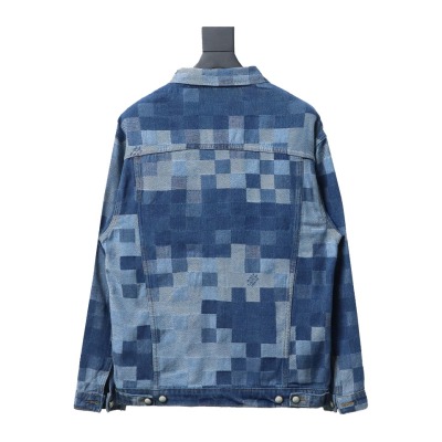  Louis Vuitton template mosaic checkerboard denim jacket- 02
