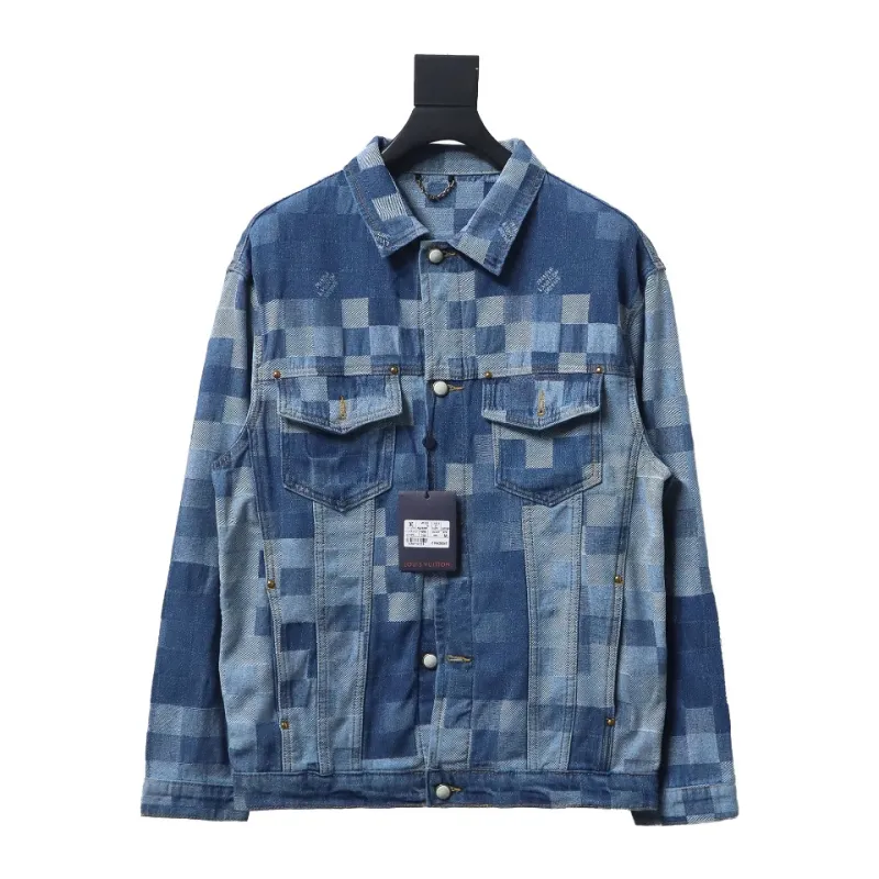 Louis Vuitton template mosaic checkerboard denim jacket-